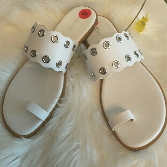 Michael kors leather sandals  with silver eyelets - Picture 2 of 8